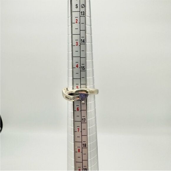 10K Two Tone White Gold Diamond & Tanzanite Ring & Pendant Set .04 ctw 3.6 - Picture 9 of 12